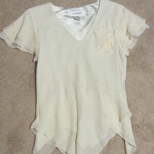 Chadwick's size 10 Cream Handkerchief Top